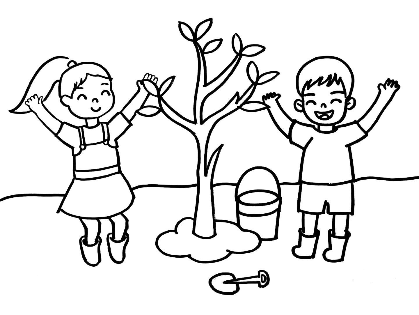 植树节主题简笔画