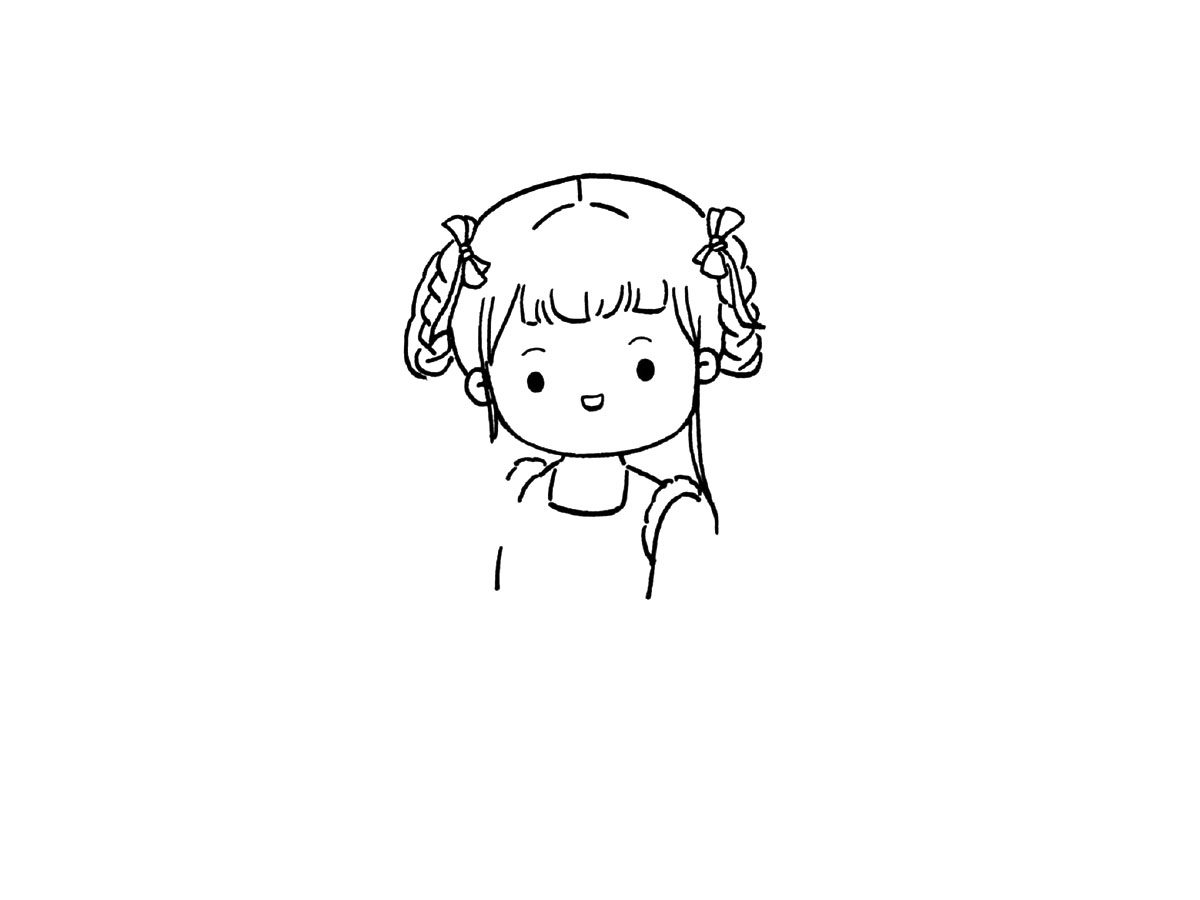 拿着糖葫芦的国风小女孩简笔画画法步骤
