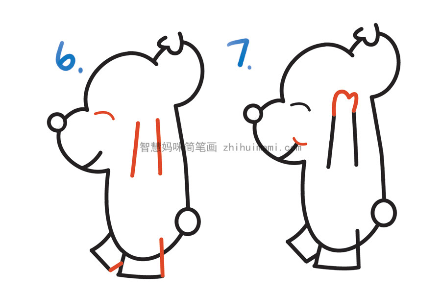 如何画一个可爱男孩骑着卡通熊