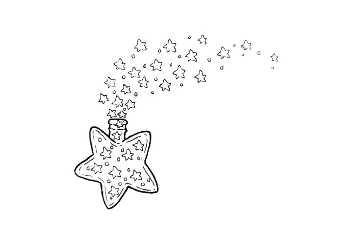 星星许愿瓶简笔画画法步骤