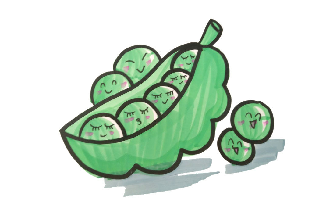 一组可爱的卡通蔬菜简笔画图片