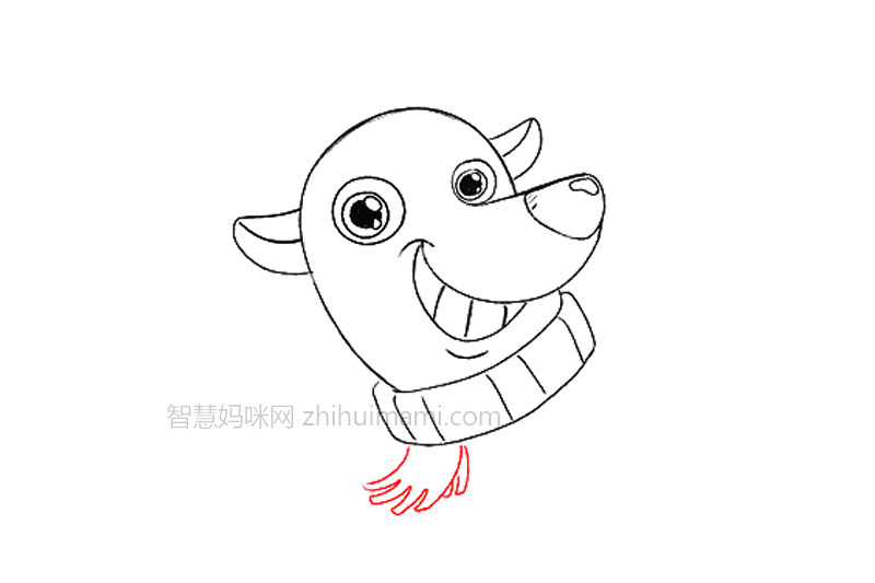 圣诞驯鹿怎么画