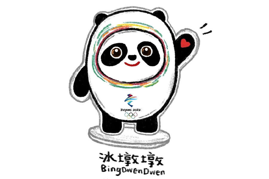 2022北京冬奥会可爱冰墩墩简笔画简单画法