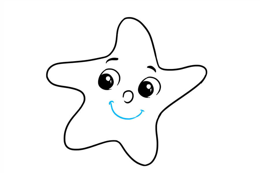 如何画卡通星星