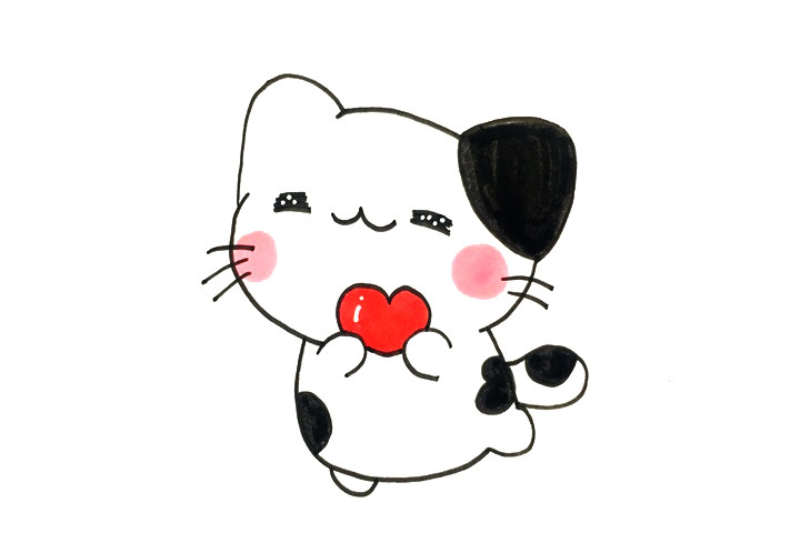 如何画一只可爱的小猫咪简笔画步骤
