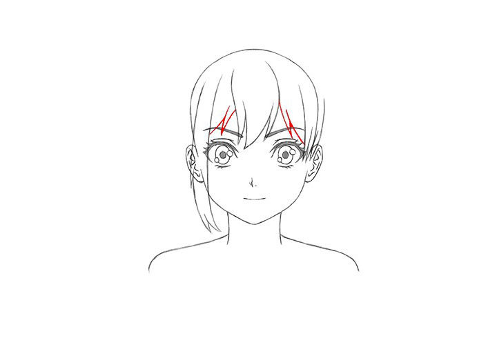 短发女孩漫画正面图怎么画