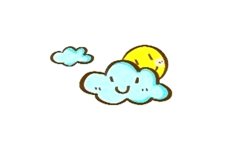 超萌的天气简笔画 多云