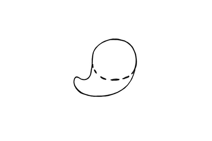 学画可爱幽灵简笔画