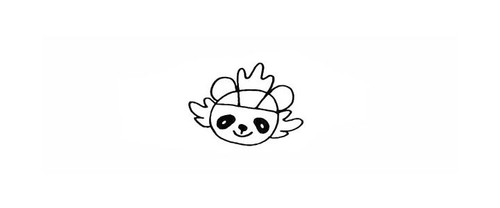 福娃晶晶简笔画画法步骤