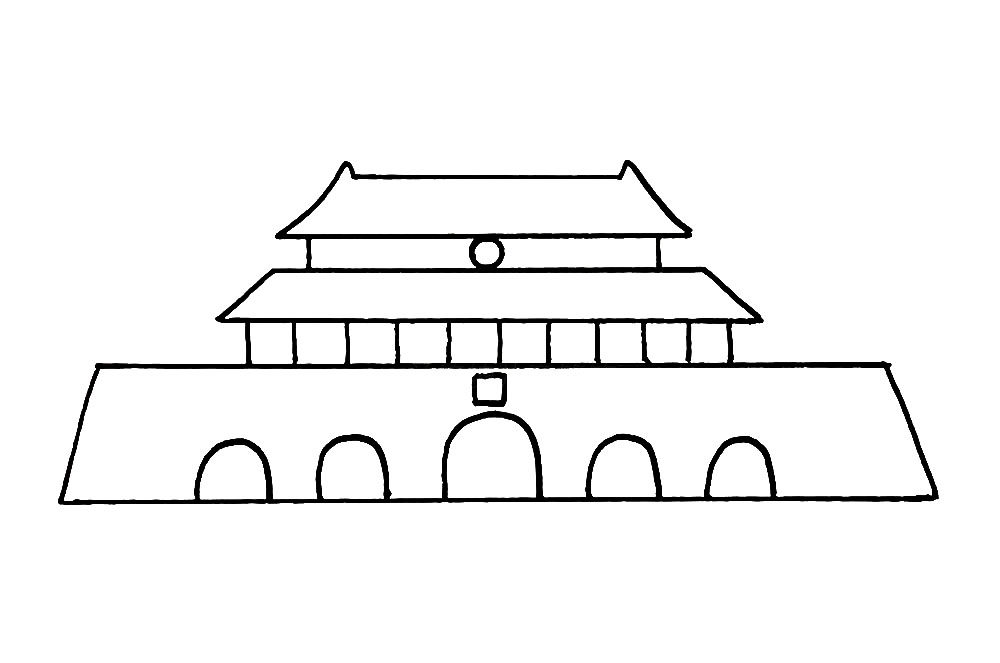 一学就会的天安门简笔画教程
