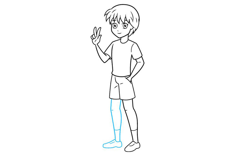 如何画一个动漫男孩的全身