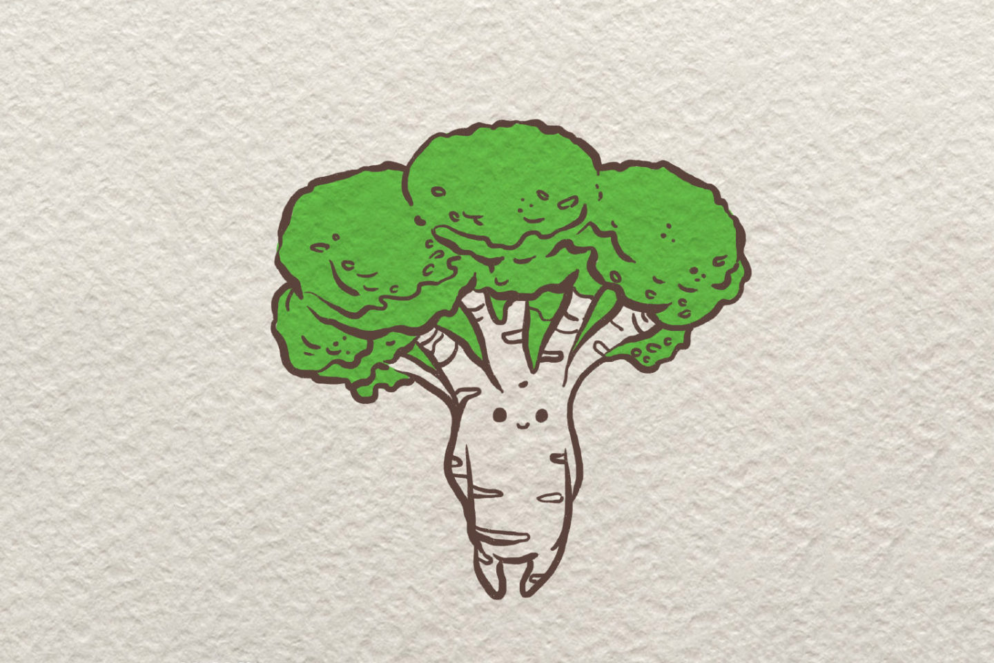卡通西兰花简笔画画法步骤
