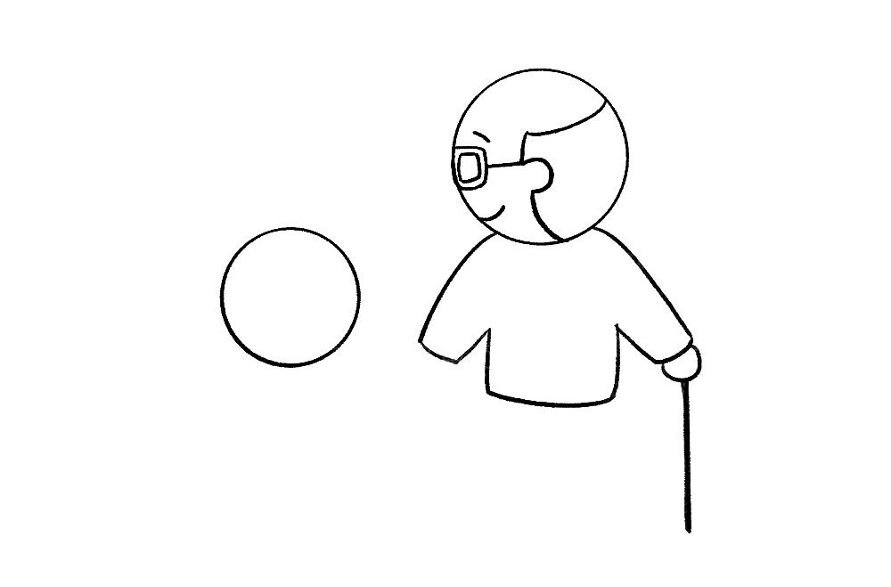 学画重阳敬老简笔画