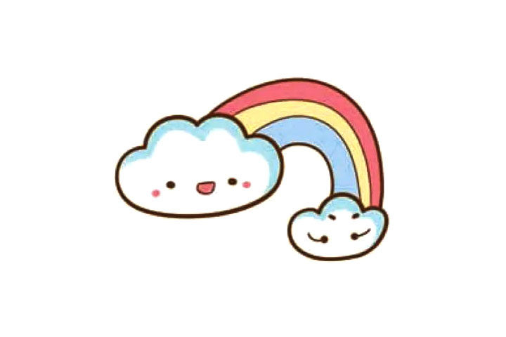 一组漂亮的彩虹简笔画图片