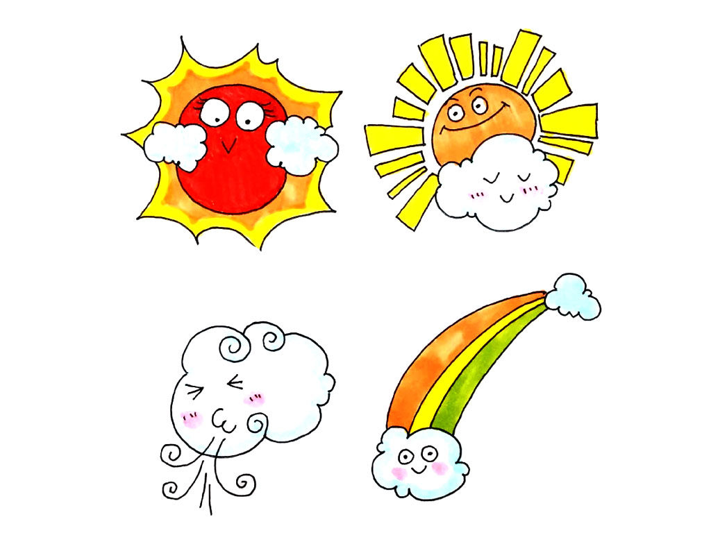 超萌天气预报简笔画
