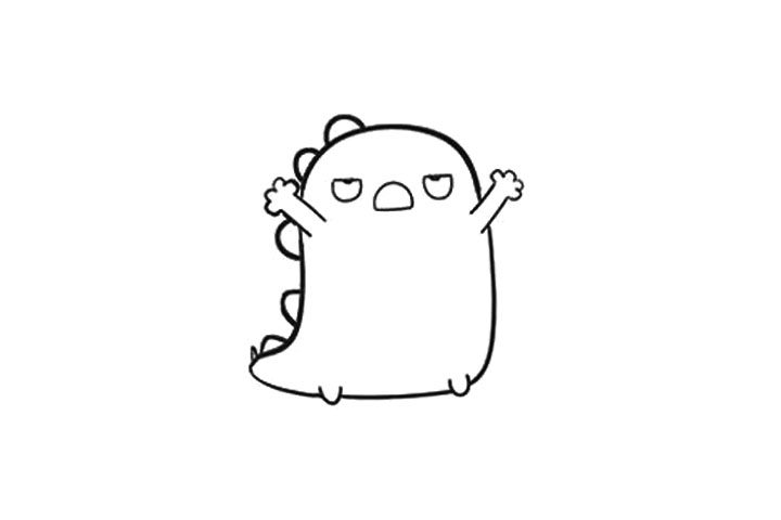 如何画卡通恐龙简笔画