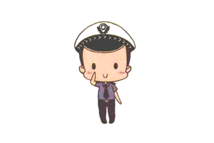 5步画出可爱的人民警察