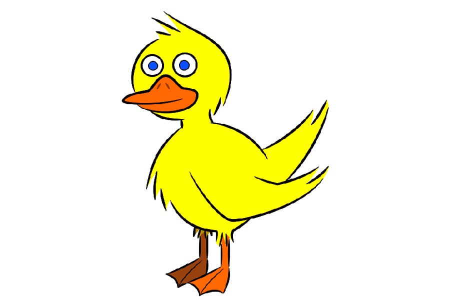 一只黄色鸭子简笔画步骤