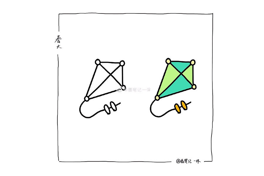 一组春天素材简笔画