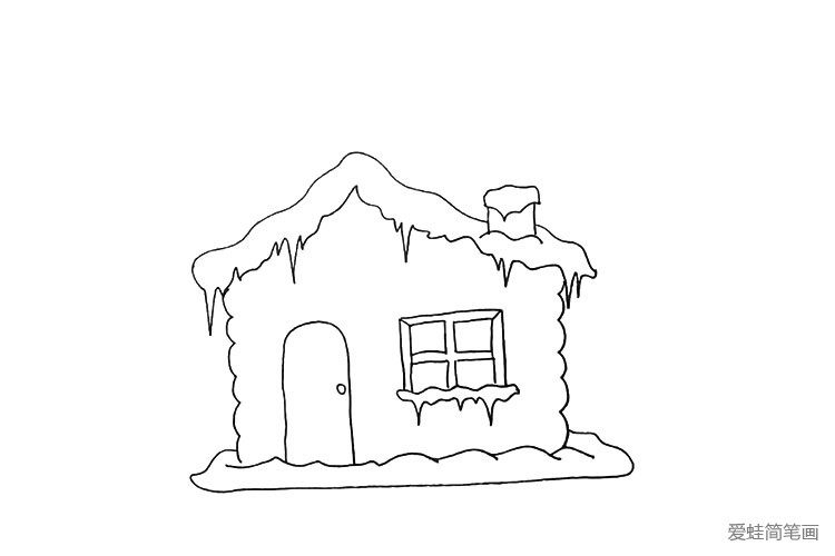 雪屋简笔画教程