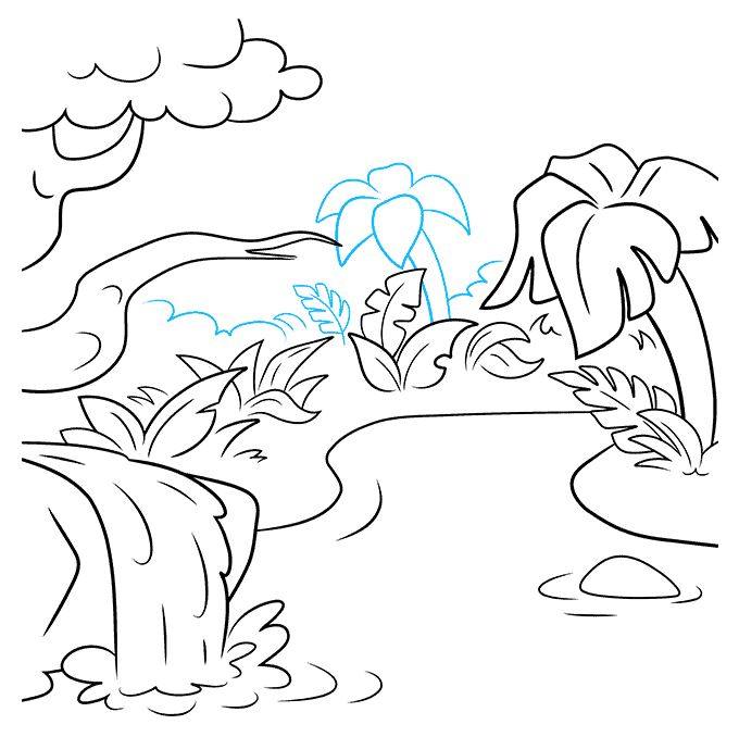 丛林里的河流怎么画