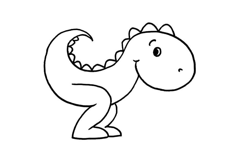 霸王龙简笔画画法步骤