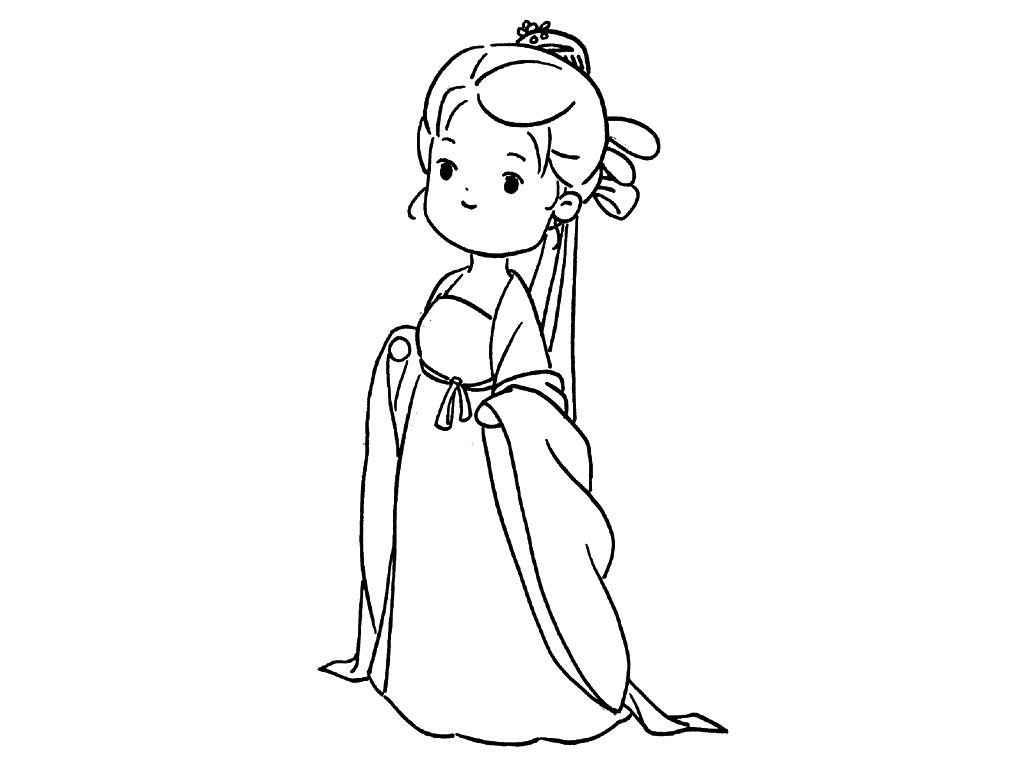 古风小姑娘简笔画教程