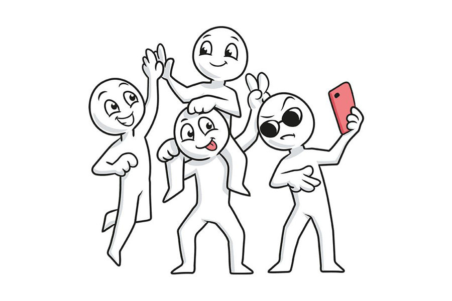 怎么画简单的伙伴自拍