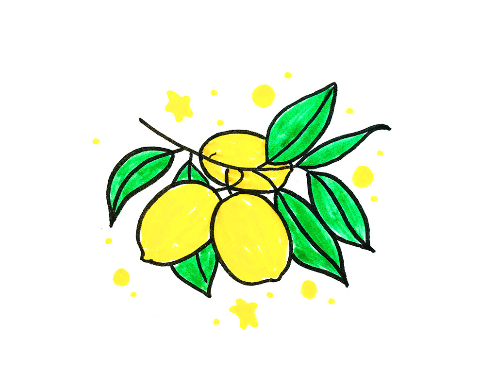 一组漂亮的水果简笔画