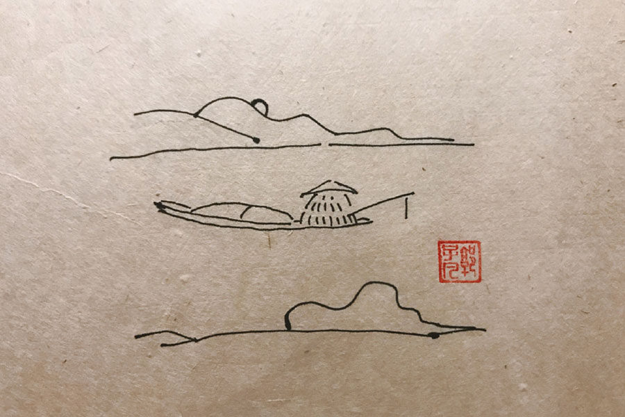 垂钓人物简笔画图片