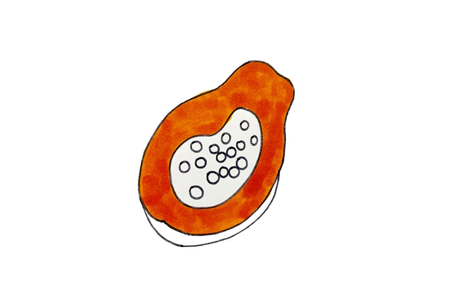 一步一步学画木瓜简笔画