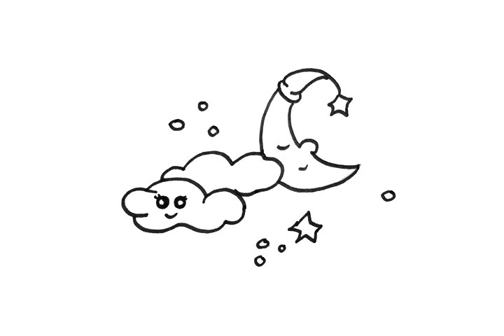 夜空中的月亮怎么画