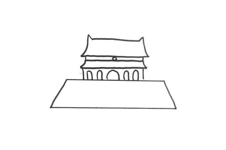 超好画的天安门简笔画
