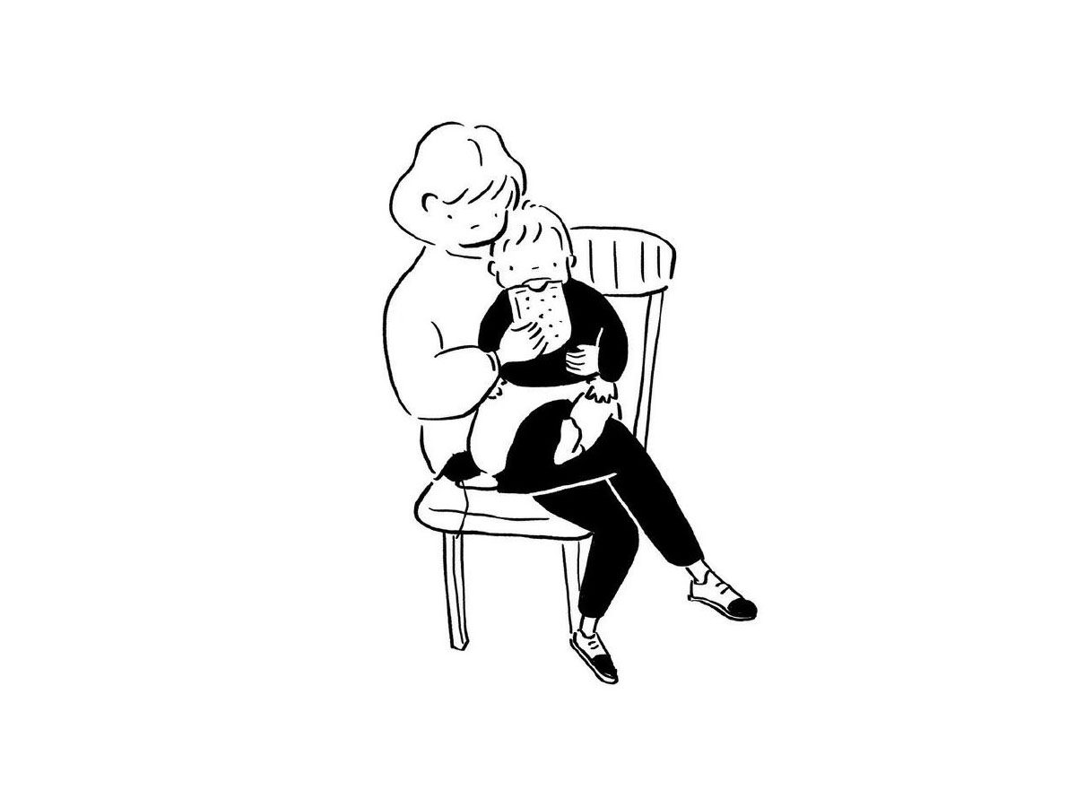 一组妈妈日常带娃简笔画图片
