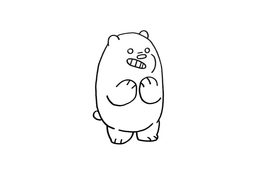 裸熊简笔画画法步骤