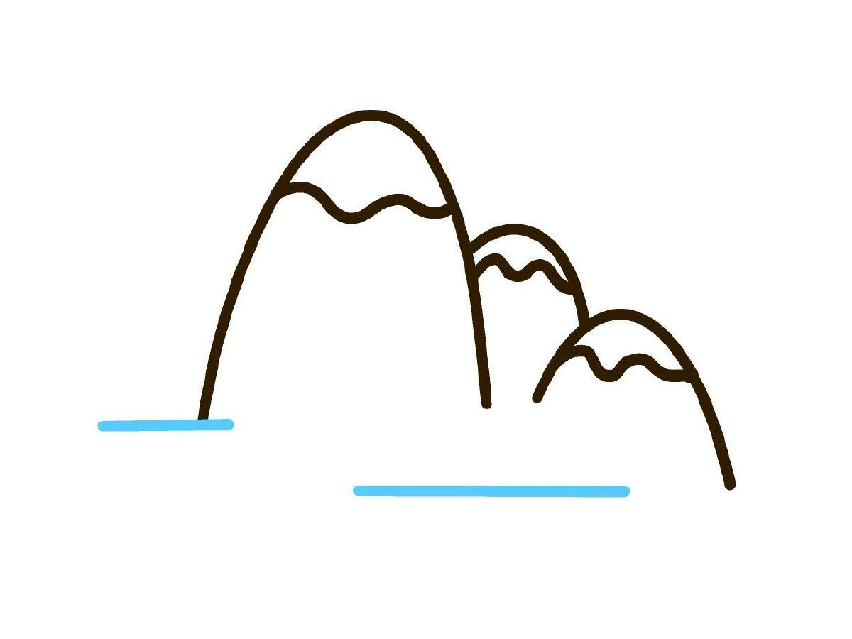 雪山简笔画画法步骤