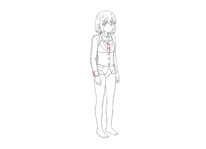 怎么画漫画人物-穿校服女孩