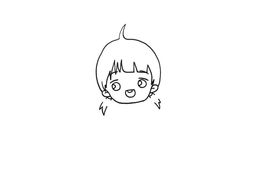 元气少女简笔画画法步骤