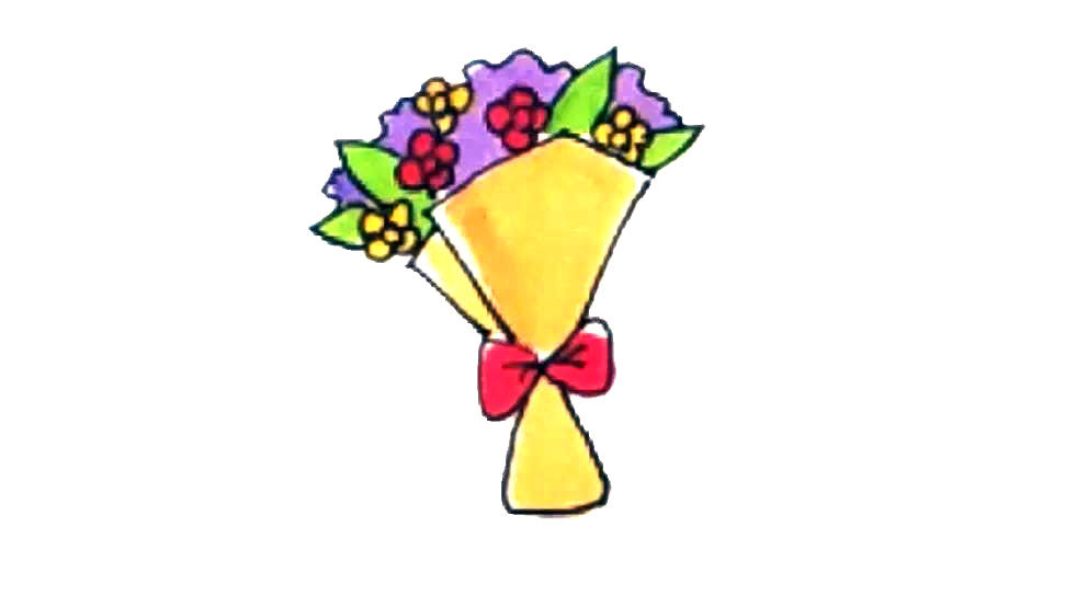 一束鲜花简笔画画法步骤