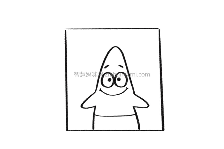 可爱派大星简笔画画法步骤