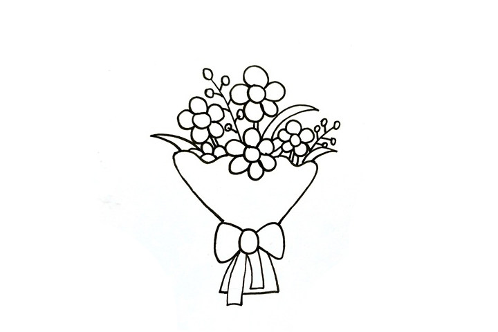 怎么画漂亮的花束简笔画