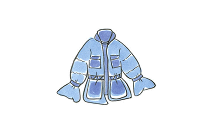 收腰羽绒服怎么画