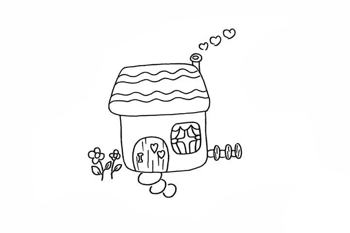 小房子简笔画画法步骤