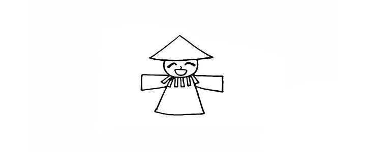 稻草人简笔画画法步骤