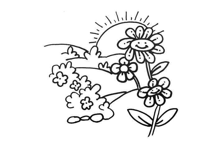 漂亮的花园怎么画