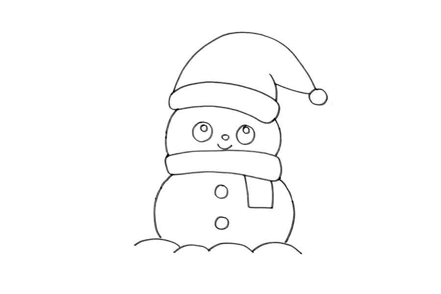 冬天雪人简笔画怎么画