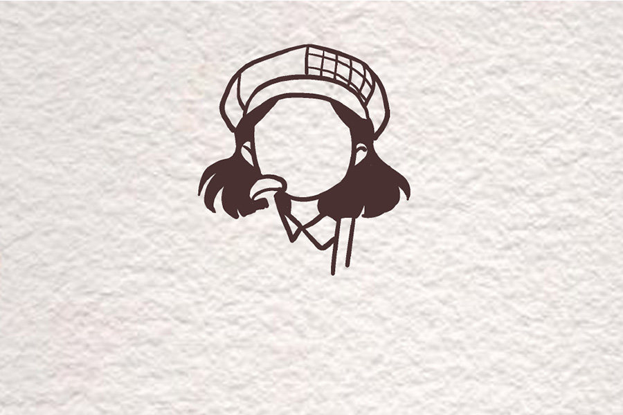 复古风美少女简笔画画法步骤
