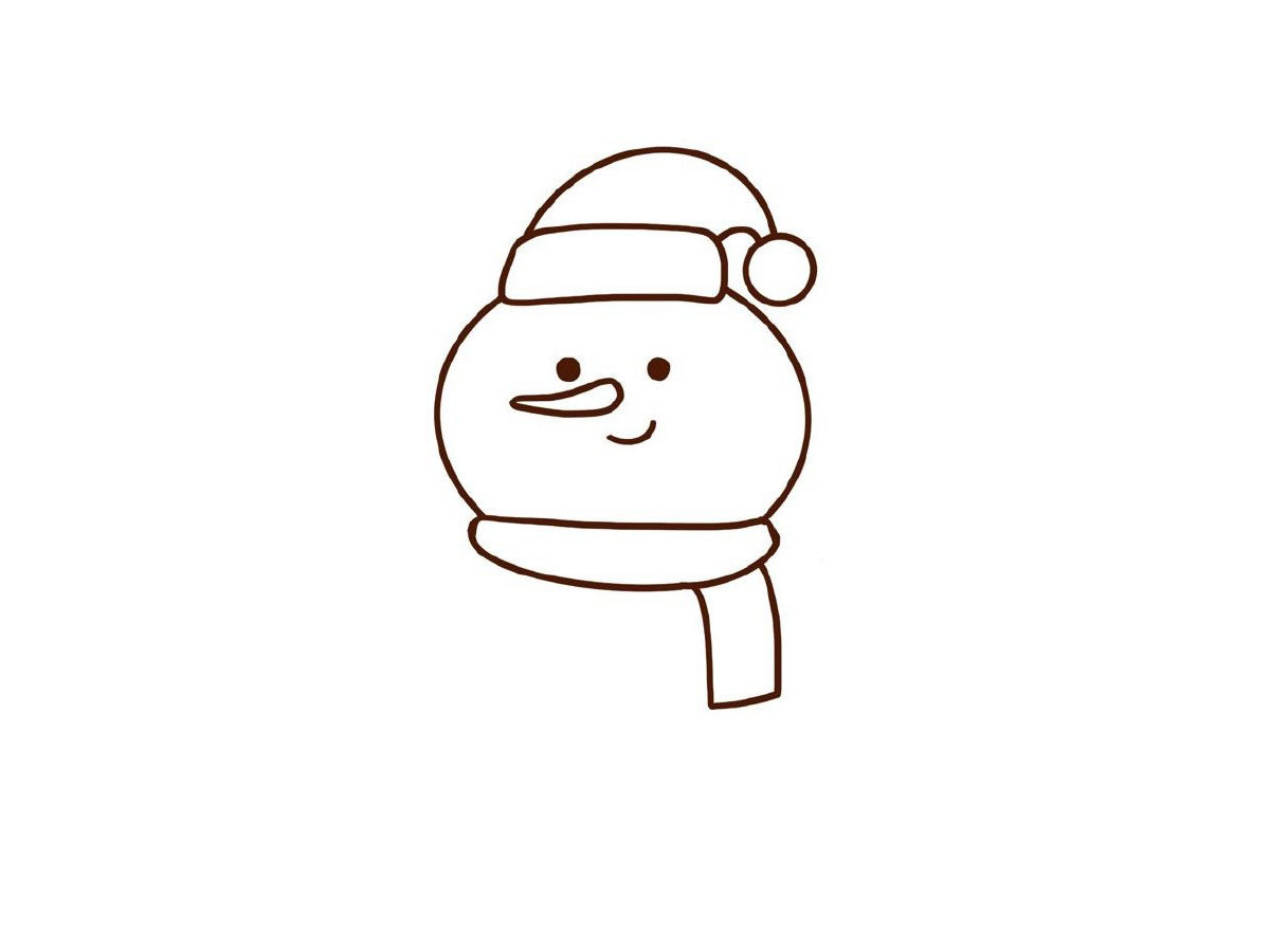 圣诞小雪人简笔画画法步骤