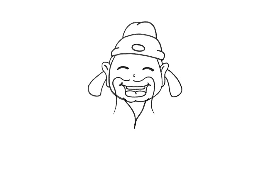 卡通版古代诗人简笔画画法步骤
