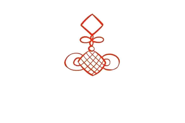 漂亮中国结喜庆中国年简笔画画法